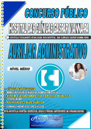 Apostila concurso FHCGV Hospital das Clínicas Gaspar Vianna 2026 Assistente Administrativo