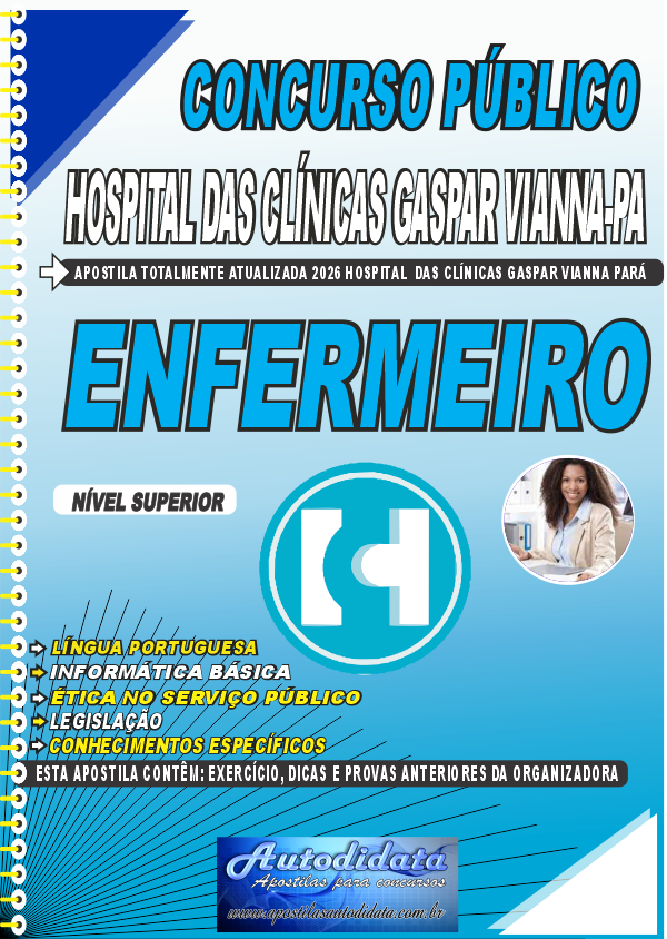 Apostila concurso FHCGV Hospital das Clínicas Gaspar Vianna 2026 Enfermagem