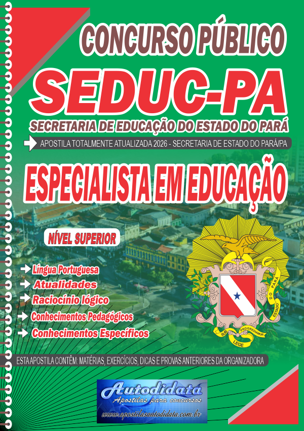 Apostila concurso da Seduc PA 2026 Secretaria Educação do Pará - Especialista em Educação