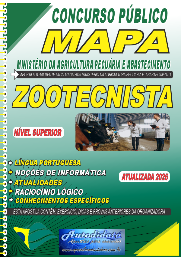 Apostila concurso do MAPA 2026 Ministério da Agricultura - Zootecnista