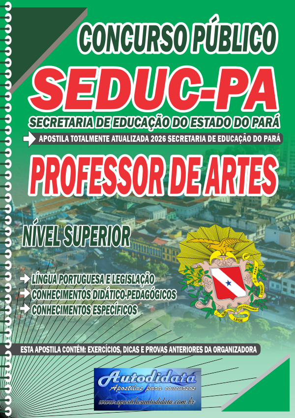 Apostila concurso da Seduc PA 2026 Secretaria Educação do Pará - Professor de Artes