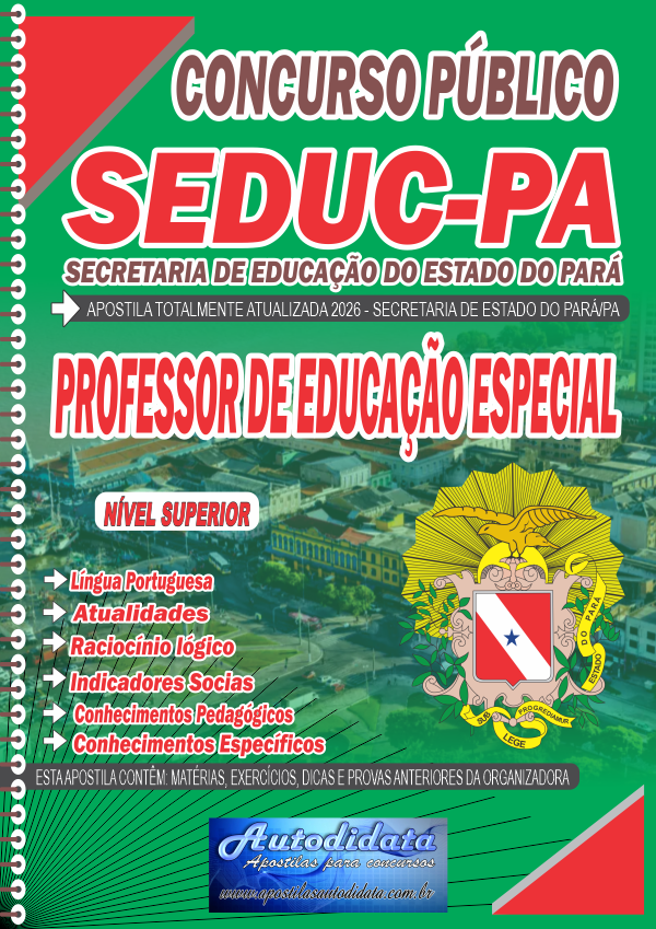 Apostila concurso da Seduc PA 2026 Secretaria Educação do Pará - Professor de Educação Especial