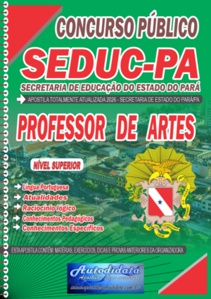 Apostila concurso da Seduc PA 2026 Secretaria Educação do Pará - Professor de Artes
