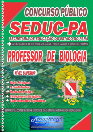 Apostila concurso da Seduc PA 2026 Secretaria Educação do Pará - Professor de Biologia
