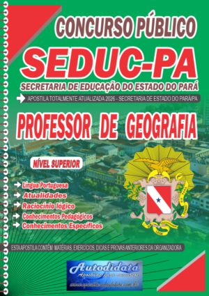 Apostila concurso da Seduc PA 2026 Secretaria Educação do Pará - Professor de Geografia