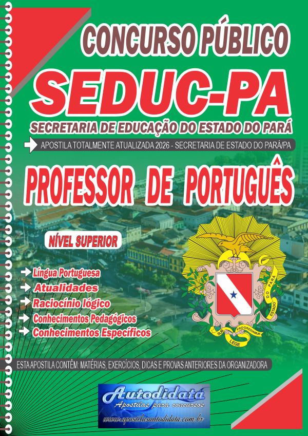 Apostila concurso da Seduc PA 2026 Secretaria Educação do Pará - Professor de Português