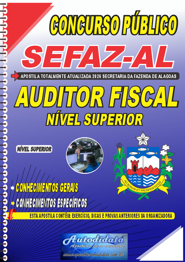 Apostila concurso da Sefaz-AL Secretaria da Fazenda de Alagoas 2026 - Auditor-fiscal