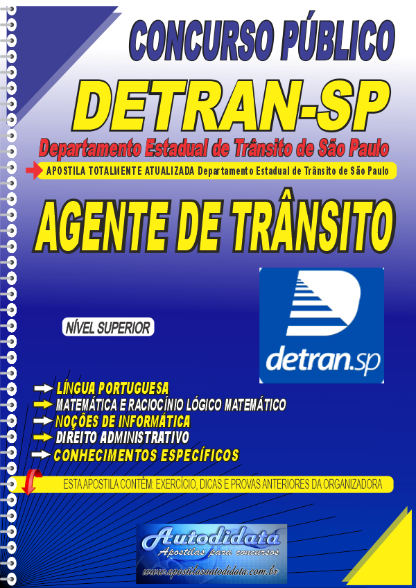 Apostila concurso DETRAN SP 2026 Agente Estadual de Trânsito