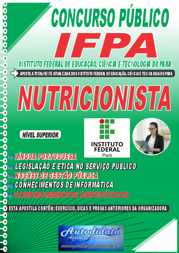 Apostila concurso IFPA 2026 Nutricionista