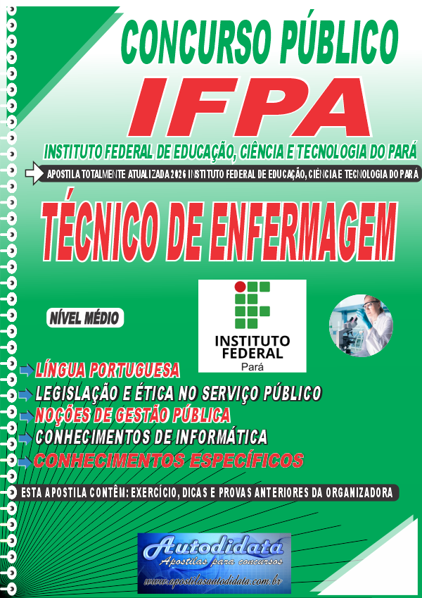 Apostila concurso IFPA 2026 Técnico em Enfermagem