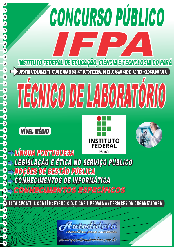Apostila concurso IFPA 2026 Técnico de Laboratório